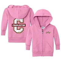 Infant Chad & Jake Pink Charleston Cougars Primary Logo Full-Zip Hoodie