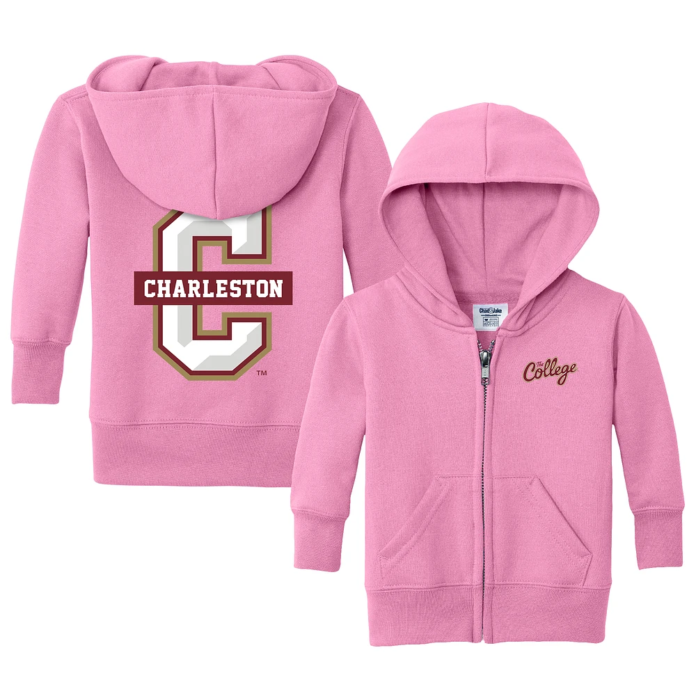 Infant Chad & Jake Pink Charleston Cougars Primary Logo Full-Zip Hoodie
