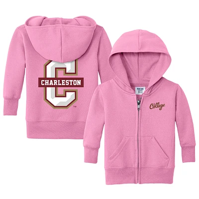 Infant Chad & Jake Pink Charleston Cougars Primary Logo Full-Zip Hoodie