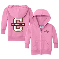 Infant Chad & Jake Pink Charleston Cougars Primary Logo Full-Zip Hoodie