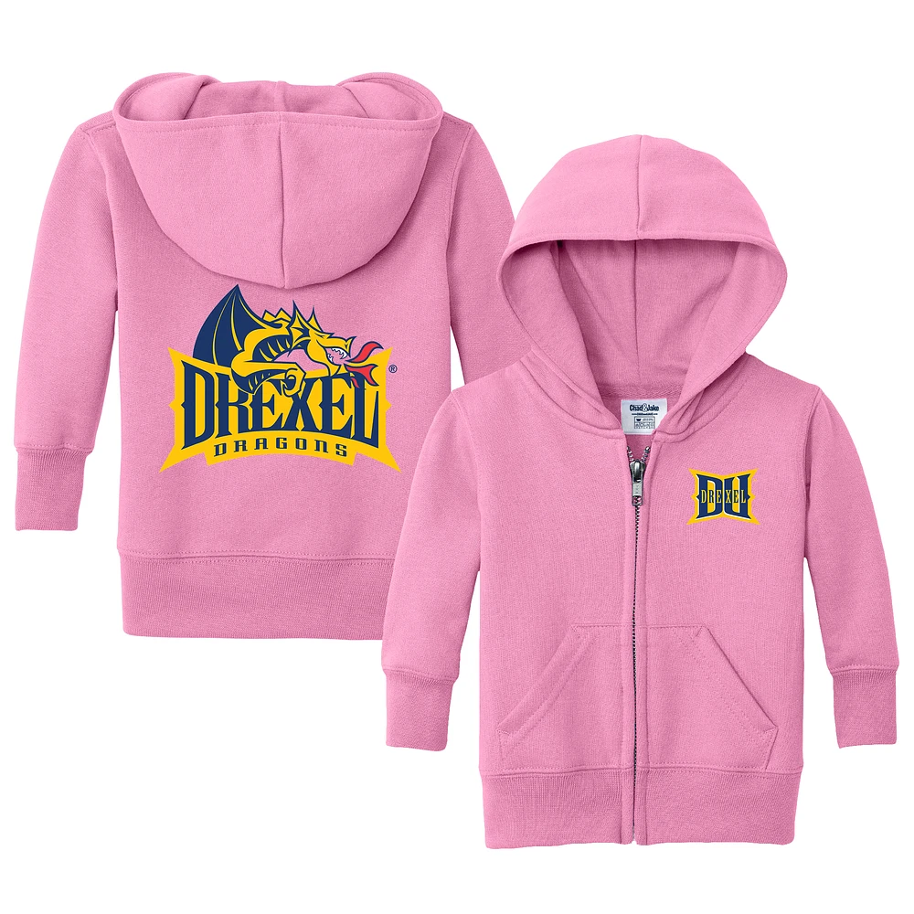 Infant Chad & Jake Pink Drexel Dragons Primary Logo Full-Zip Hoodie
