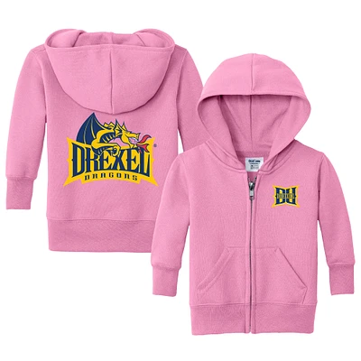 Infant Chad & Jake Pink Drexel Dragons Primary Logo Full-Zip Hoodie