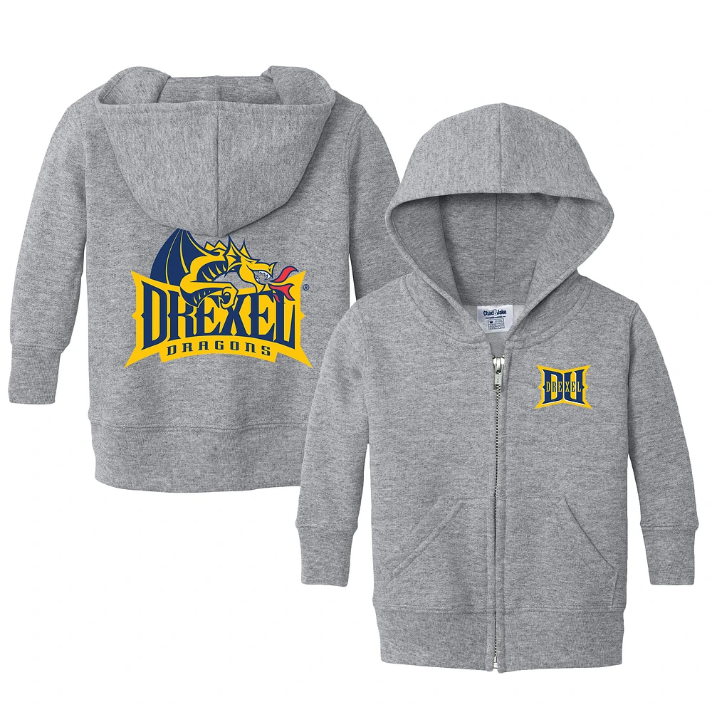 Infant Chad & Jake Heather Gray Drexel Dragons Primary Logo Full-Zip Hoodie