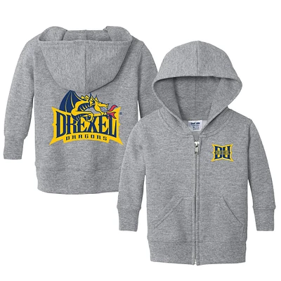 Infant Chad & Jake Heather Gray Drexel Dragons Primary Logo Full-Zip Hoodie
