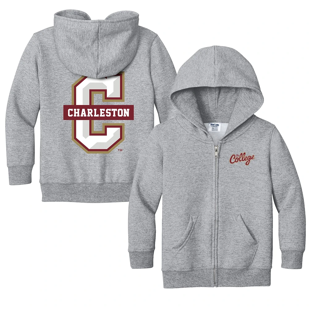 Toddler Chad & Jake Heather Gray Charleston Cougars Primary Logo Full-Zip Hoodie