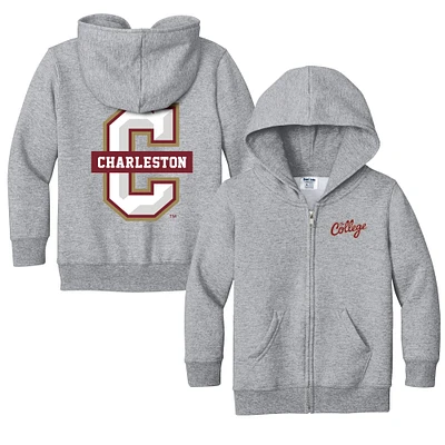 Toddler Chad & Jake Heather Gray Charleston Cougars Primary Logo Full-Zip Hoodie