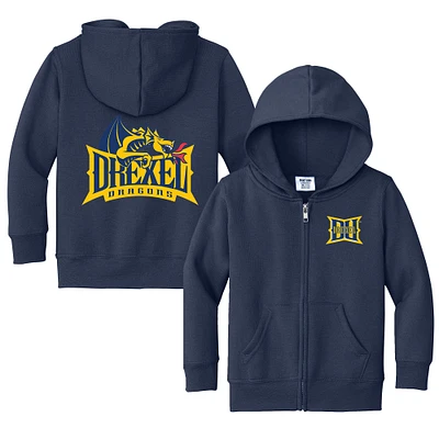 Toddler Chad & Jake Navy Drexel Dragons Primary Logo Full-Zip Hoodie