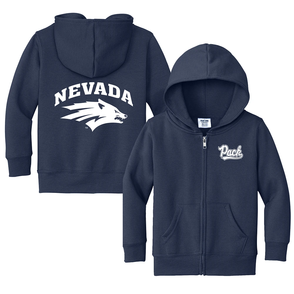 Toddler Chad & Jake Navy Nevada Wolf Pack Primary Logo Full-Zip Hoodie
