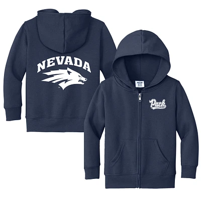 Toddler Chad & Jake Navy Nevada Wolf Pack Primary Logo Full-Zip Hoodie