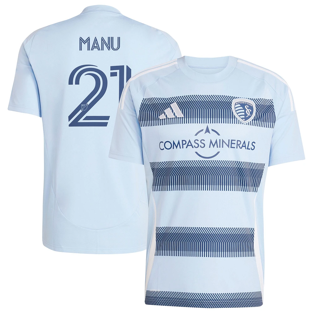 Men's adidas Manu García Light Blue Sporting Kansas City 2025 One KC Replica Player Jersey