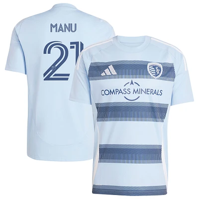Men's adidas Manu García Light Blue Sporting Kansas City 2025 One KC Replica Player Jersey