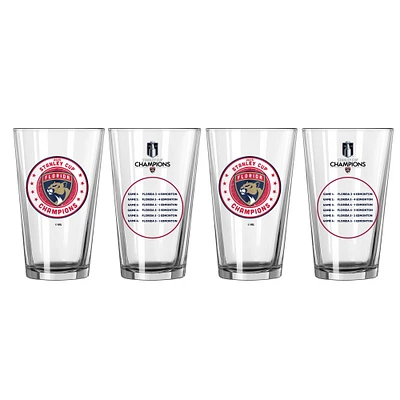Logo Brands Florida Panthers 2025 Stanley Cup Champions Two-Piece 16oz. Score Pint Glass Set