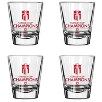 Logo Brands Florida Panthers 2025 Stanley Cup Champions Four-Pack Shot Glass Set