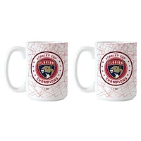 Logo Brands Florida Panthers 2025 Stanley Cup Champions Two-Pack 15oz. Wrap Sublimated Mug Set