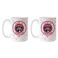 Logo Brands Florida Panthers 2025 Stanley Cup Champions Two-Pack 15oz. Wrap Sublimated Mug Set
