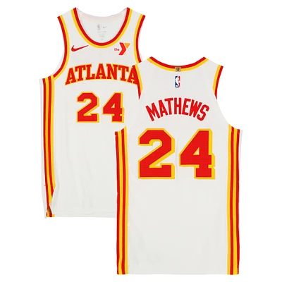Garrison Mathews Atlanta Hawks Player-Issued #24 White Nike Jersey from the 2024-25 NBA Season - Size 46+4