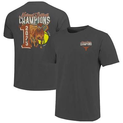 Men's Charcoal Texas Longhorns 2025 NCAA Softball Women's College World Series Champions Number One T-Shirt
