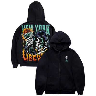 Men's Warren Lotas x Fanatics Fest Black New York Liberty Torch Full-Zip Hoodie
