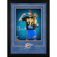 Chet Holmgren Oklahoma City Thunder Autographed Deluxe Framed 16" x 20" 2025 NBA Finals Champions Trophy Photograph