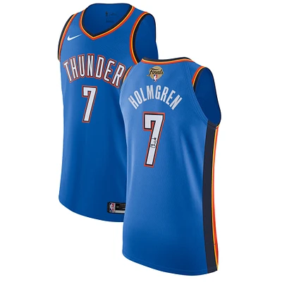 Chet Holmgren Oklahoma City Thunder Autographed Nike 2025 NBA Finals Patch Blue Icon Authentic Jersey