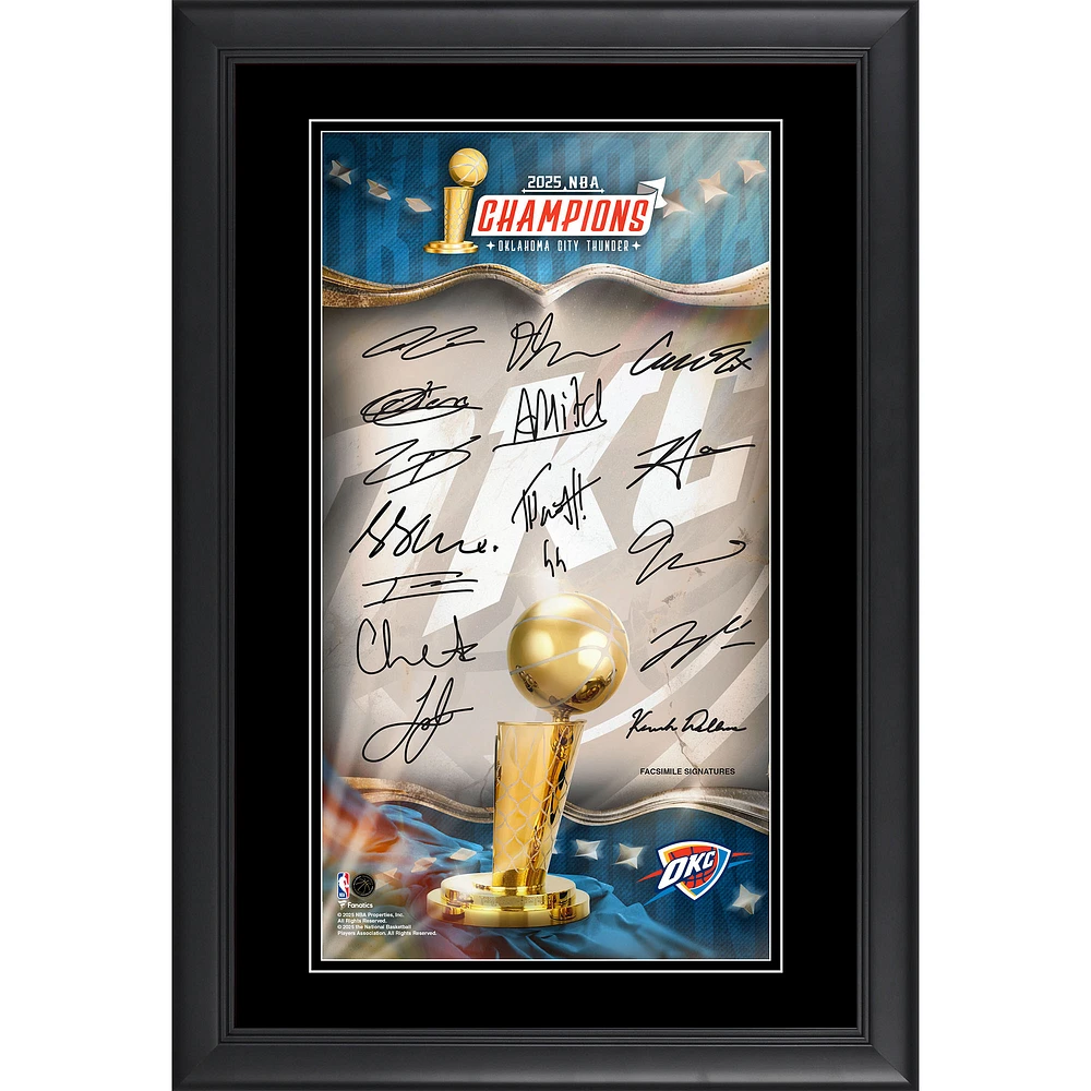 Oklahoma City Thunder Framed 10" x 18" 2025 NBA Finals Champions Collage with Facsimile Signatures