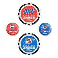 WinCraft Oklahoma City Thunder 2025 NBA Finals Champions Four-Piece Ball Marker Set