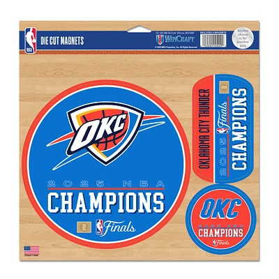 WinCraft Oklahoma City Thunder 2025 NBA Finals Champions Three-Piece Indoor/Outdoor Vinyl Magnet Set