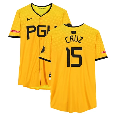 Oneil Cruz Pittsburgh Pirates Game-Used #15 Gold Nike City Connect Jersey vs. San Diego Padres on May 2 & Atlanta Braves on May 9, 2025