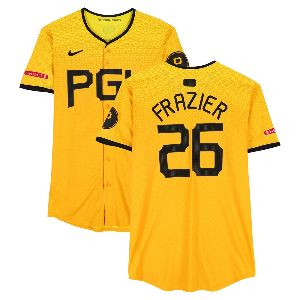 Adam Frazier Pittsburgh Pirates Game-Used #26 Gold Nike City Connect Jersey vs. San Diego Padres on May 2 & Atlanta Braves on May 9, 2025