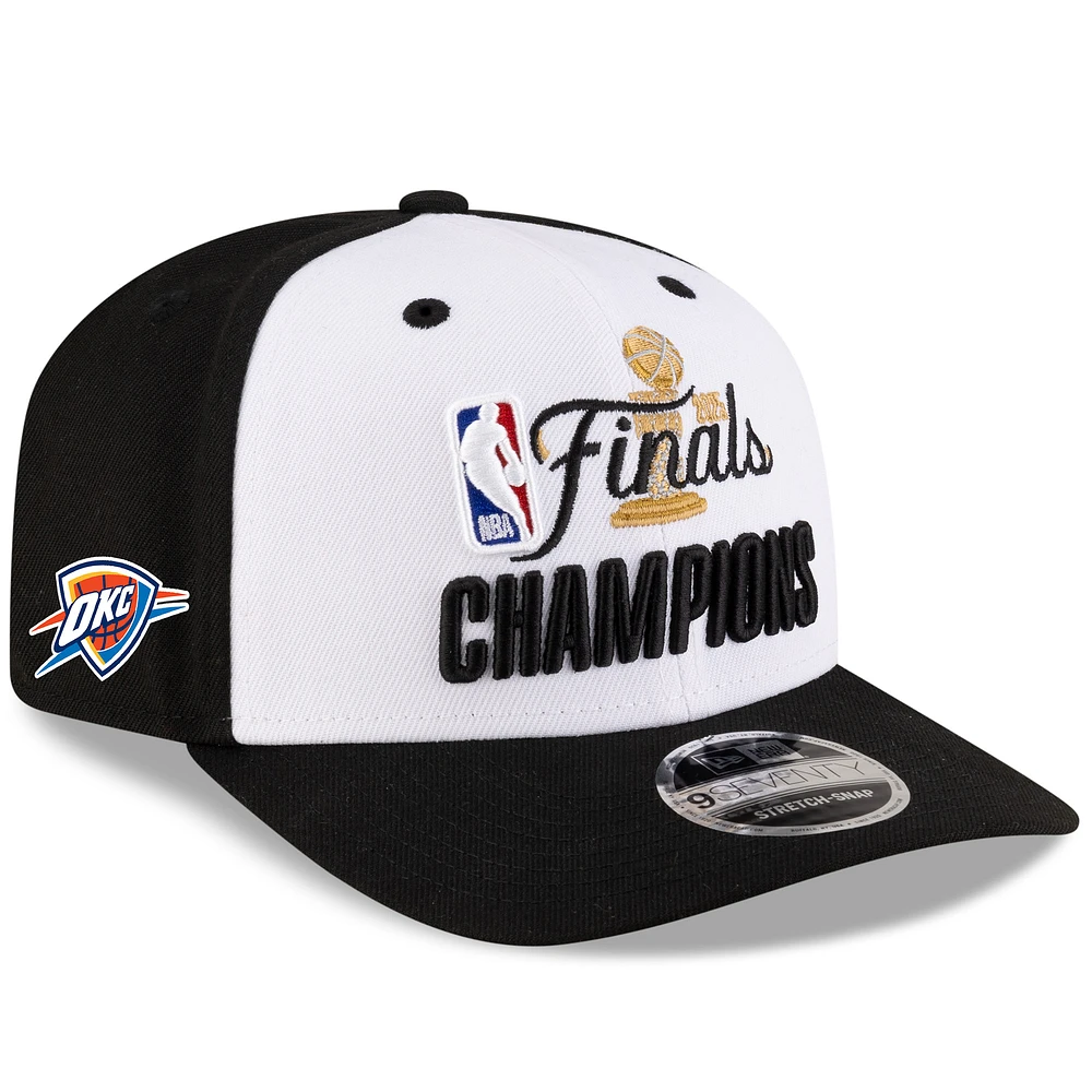 Men's New Era White/Black Oklahoma City Thunder 2025 NBA Finals Champions Parade 9SEVENTY Adjustable Hat