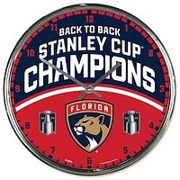 WinCraft Florida Panthers Back-To-Back Stanley Cup Champions 12.75" Chrome Wall Clock