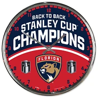 WinCraft Florida Panthers Back-To-Back Stanley Cup Champions 12.75" Chrome Wall Clock
