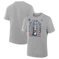 Men's Fanatics Heather Gray Florida Panthers 2025 Stanley Cup Champions Locker Room Big & Tall T-Shirt