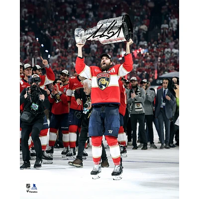 Aaron Ekblad Florida Panthers Autographed 2025 Stanley Cup Champions 16" x 20" Raising Cup Photograph