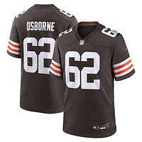 Men's Nike Justin Osborne  Brown Cleveland Browns Team Game Jersey