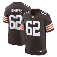 Men's Nike Justin Osborne  Brown Cleveland Browns Team Game Jersey