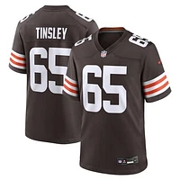 Men's Nike Dartanyan Tinsley  Brown Cleveland Browns Team Game Jersey