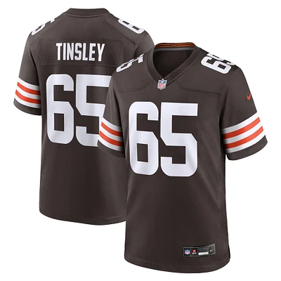 Men's Nike Dartanyan Tinsley  Brown Cleveland Browns Team Game Jersey