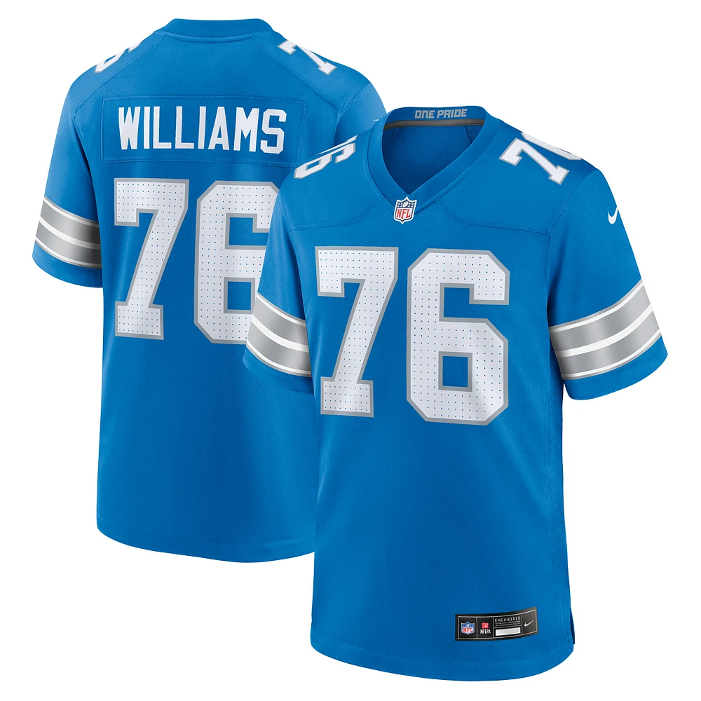 Men's Nike Raequan Williams  Blue Detroit Lions Team Game Jersey