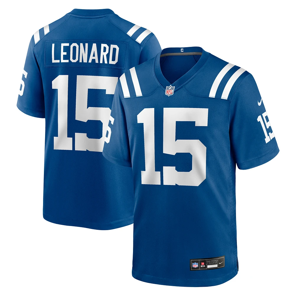 Men's Nike Riley Leonard Royal Indianapolis Colts Team Game Jersey