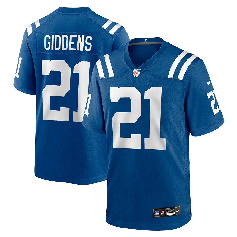 Men's Nike DJ Giddens Royal Indianapolis Colts Team Game Jersey