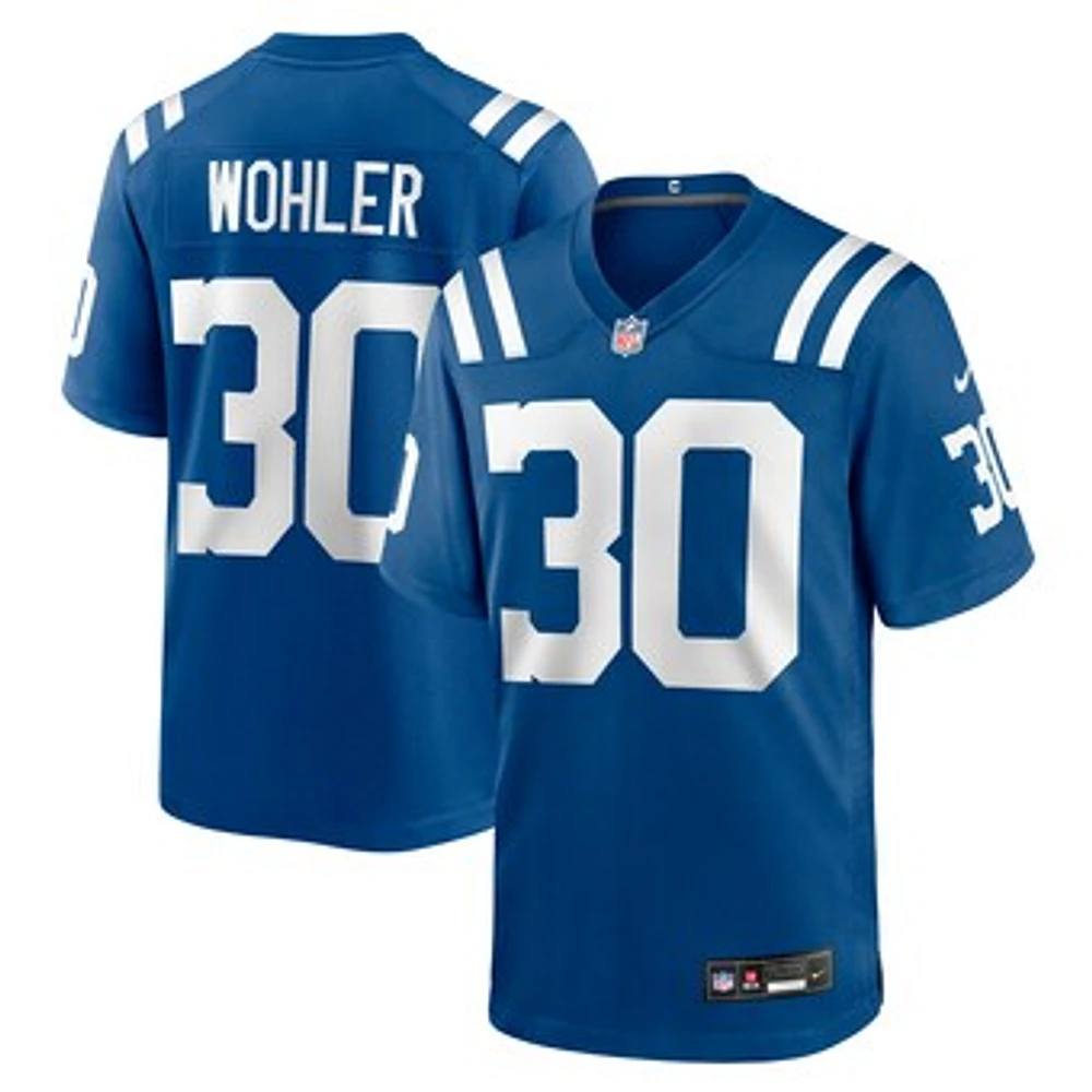 Men's Nike Hunter Wohler  Royal Indianapolis Colts Team Game Jersey