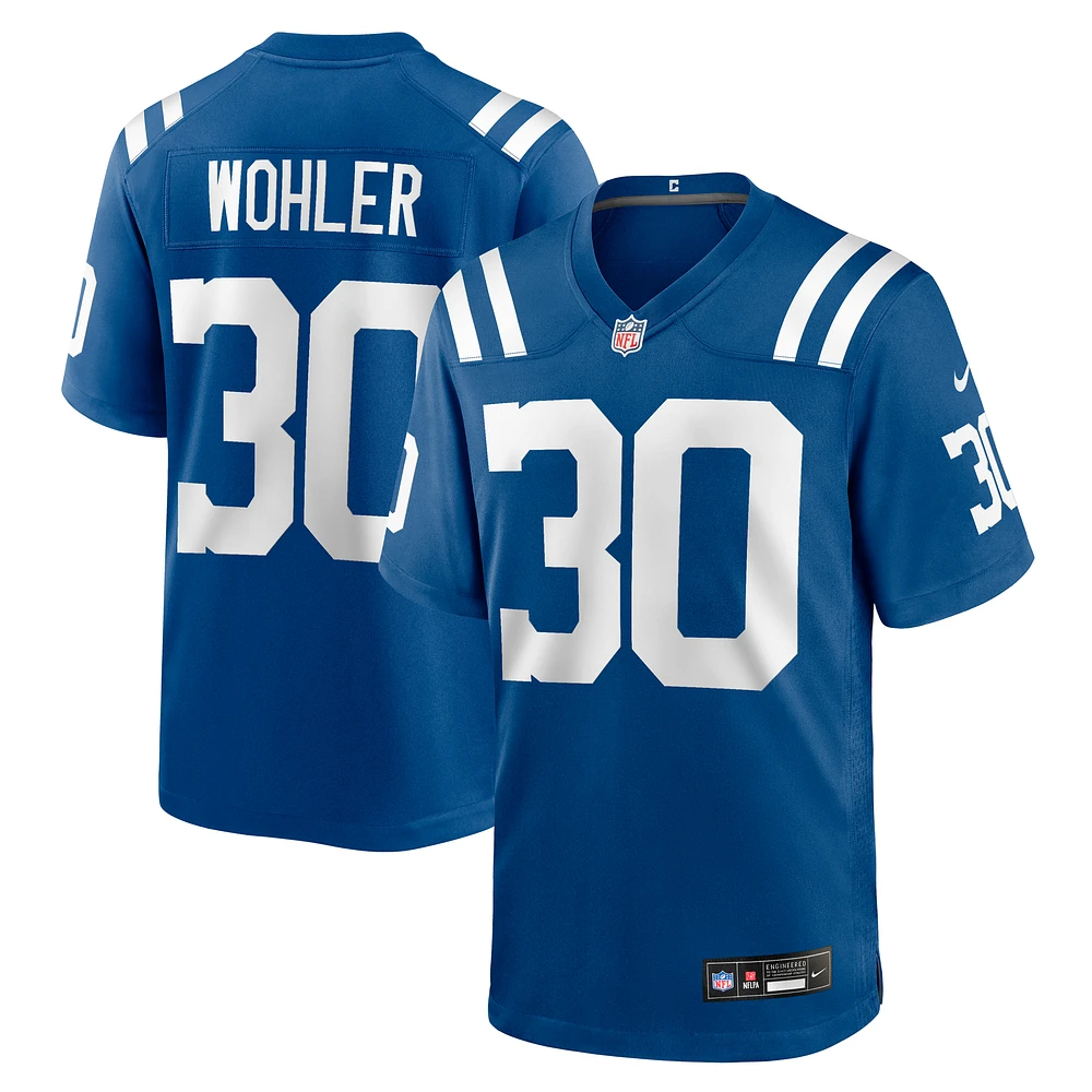 Men's Nike Hunter Wohler Royal Indianapolis Colts Team Game Jersey