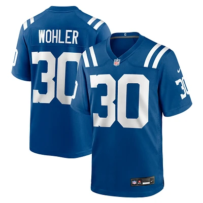 Men's Nike Hunter Wohler  Royal Indianapolis Colts Team Game Jersey