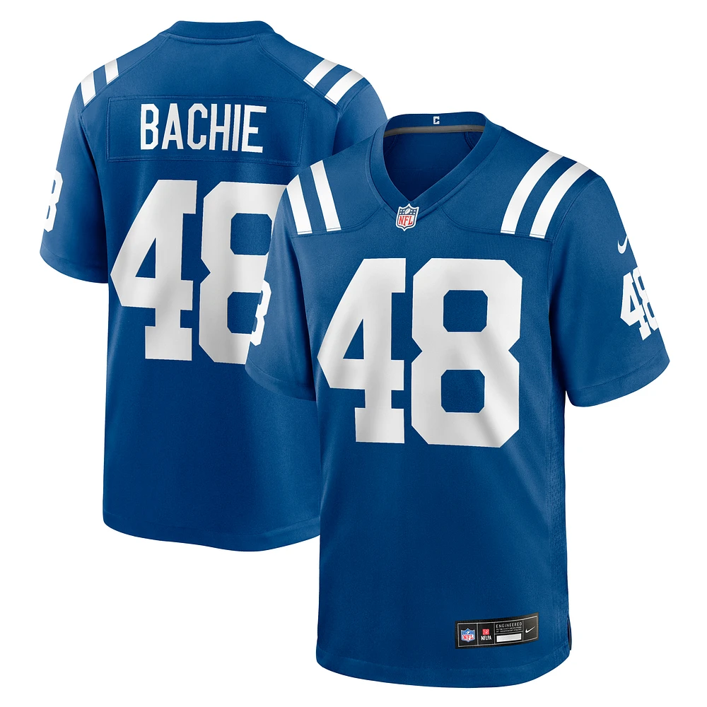 Men's Nike Joe Bachie Royal Indianapolis Colts Team Game Jersey