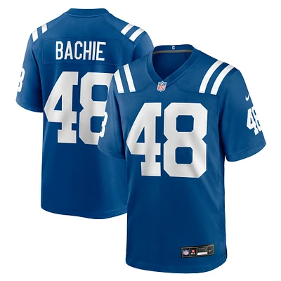 Men's Nike Joe Bachie  Royal Indianapolis Colts Team Game Jersey