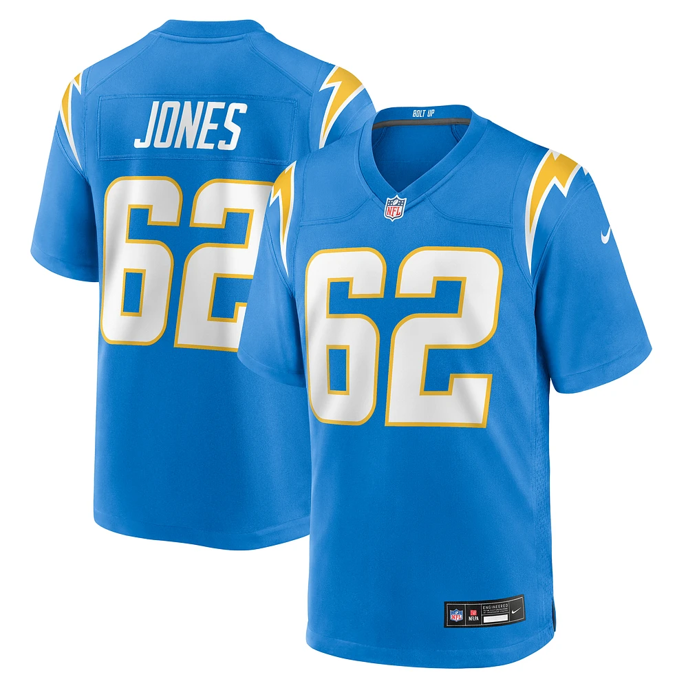 Men's Nike Nash Jones Powder Blue Los Angeles Chargers Team Game Jersey