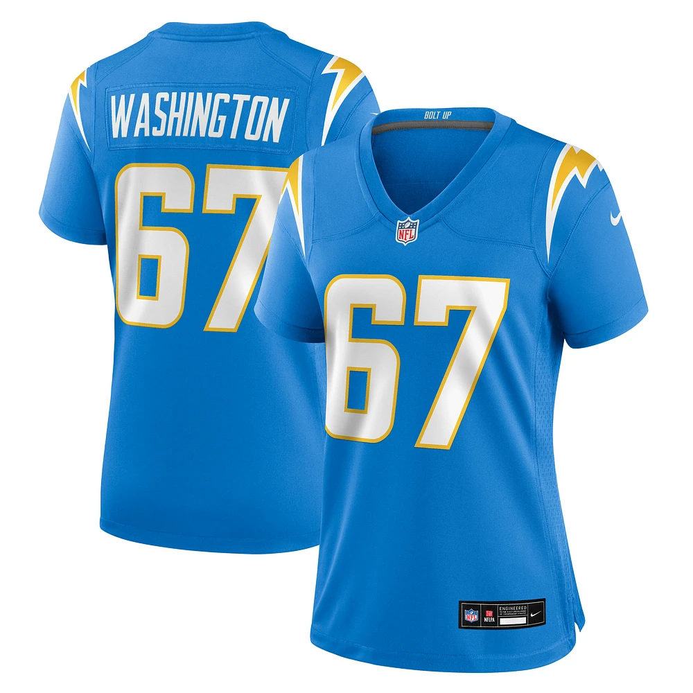 Women's Nike Savion Washington Powder Blue Los Angeles Chargers Team Game Jersey