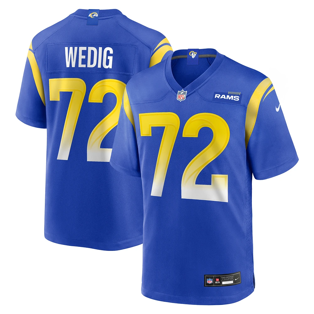 Men's Nike Trey Wedig Royal Los Angeles Rams Team Game Jersey