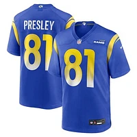 Men's Nike Brennan Presley  Royal Los Angeles Rams Team Game Jersey